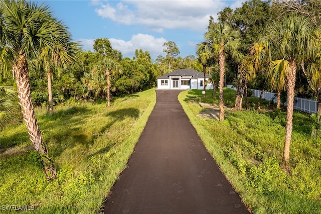 view of front of home with a front yard