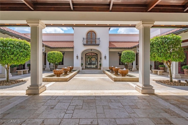 view of patio / terrace featuring a balcony