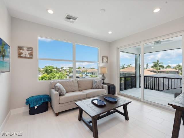 living room with a healthy amount of sunlight