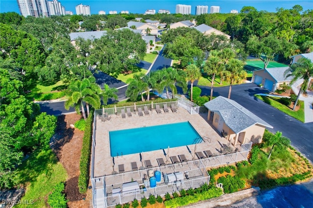 737 Wiggins Lake Dr Unit 201, Naples, FL 34110 - aerial view of a pool area