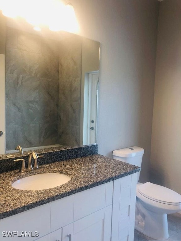 bathroom with vanity and toilet