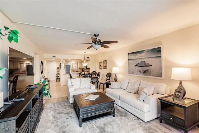 4210 Steamboat Bnd Unit 405, Fort Myers, FL 33919 - living area with a ceiling fan