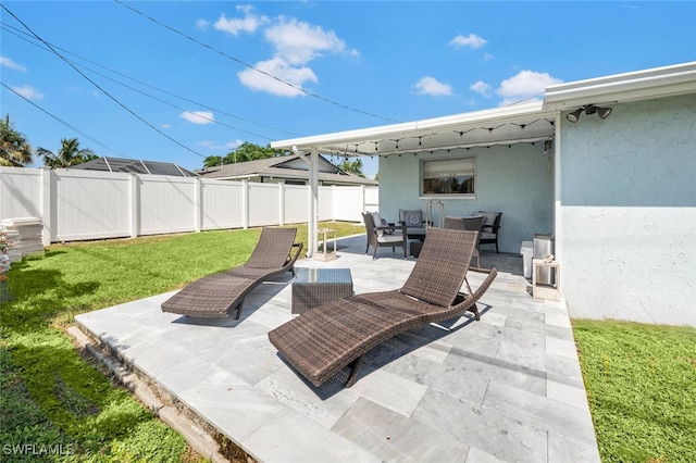 view of patio with an outdoor living space