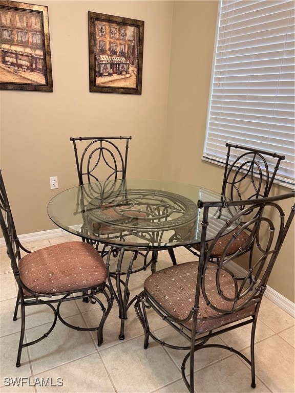 view of tiled dining room