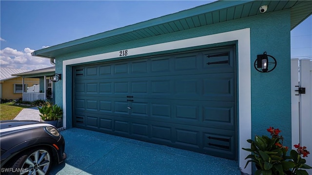 view of garage