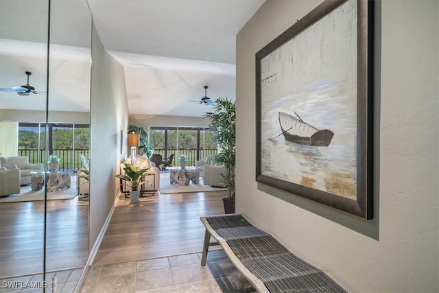 hall featuring hardwood / wood-style floors