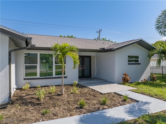 view of single story home