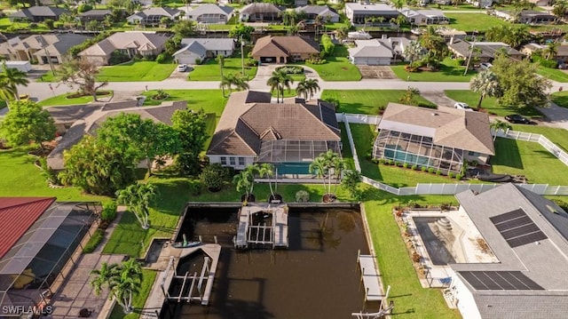 aerial view featuring a residential view