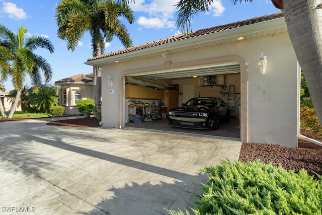 view of garage