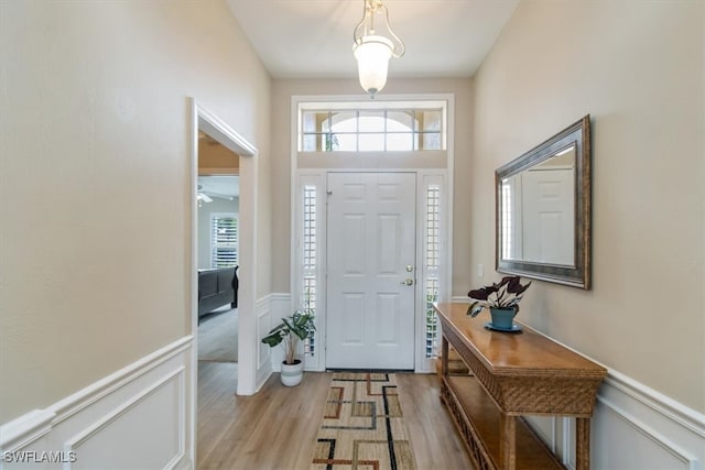 entryway featuring light hardwood / wood-style floors