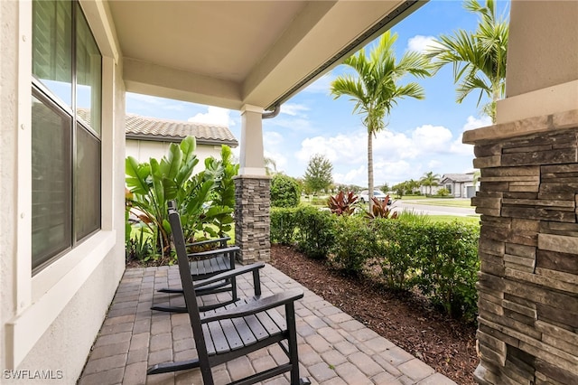 view of patio / terrace featuring covered porch