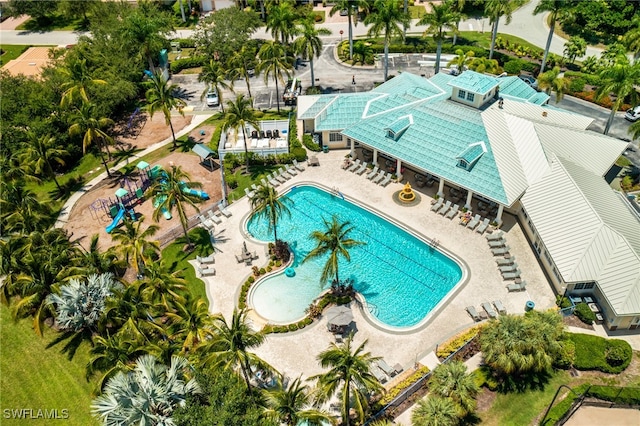 view of pool featuring a patio area