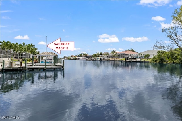 water view featuring a boat dock