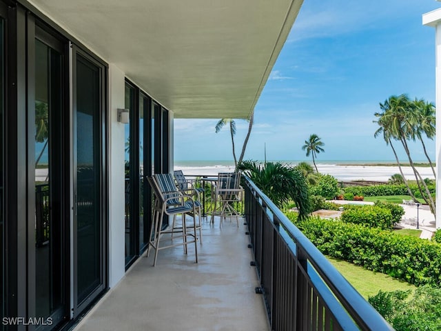 balcony with a water view