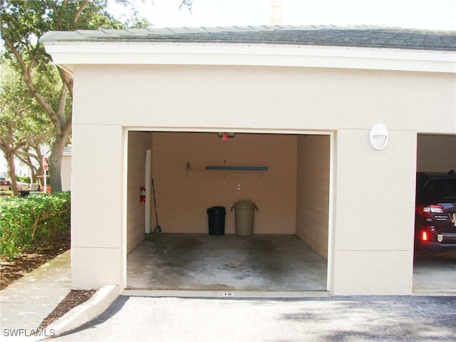 view of garage