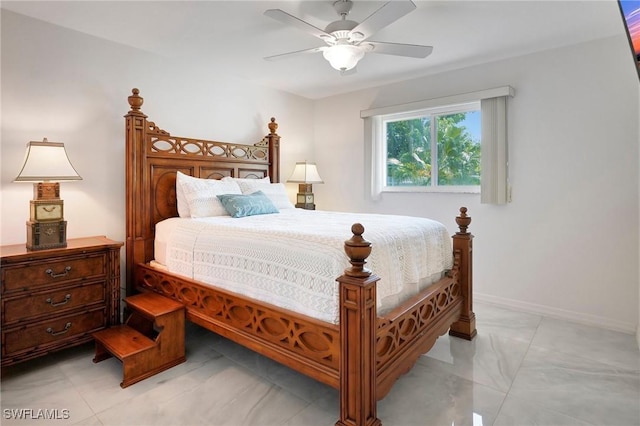 bedroom with ceiling fan