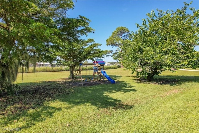 view of yard featuring a playground