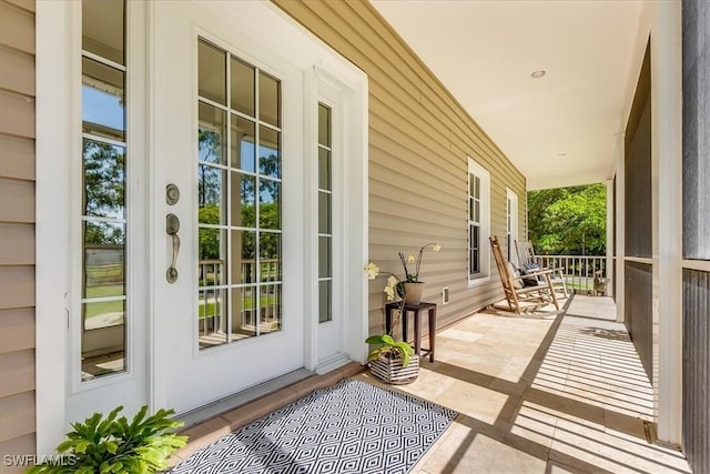 exterior space with covered porch