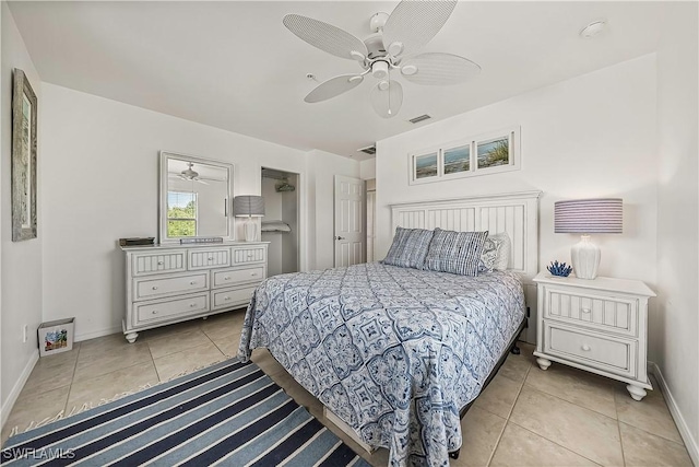 4501 Seair Ln, Upper Captiva, FL 33924 - bedroom featuring light tile patterned flooring, baseboards, and a ceiling fan