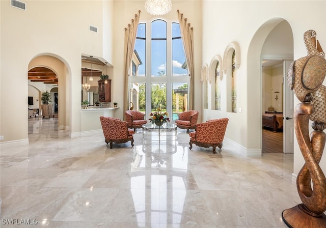 building lobby featuring visible vents