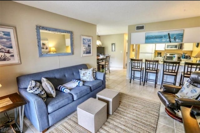 view of tiled living room