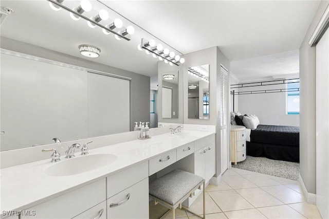 bathroom featuring vanity and tile patterned floors