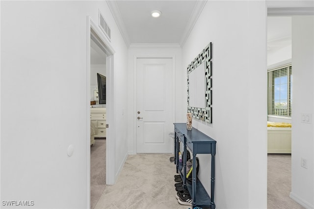 corridor with ornamental molding