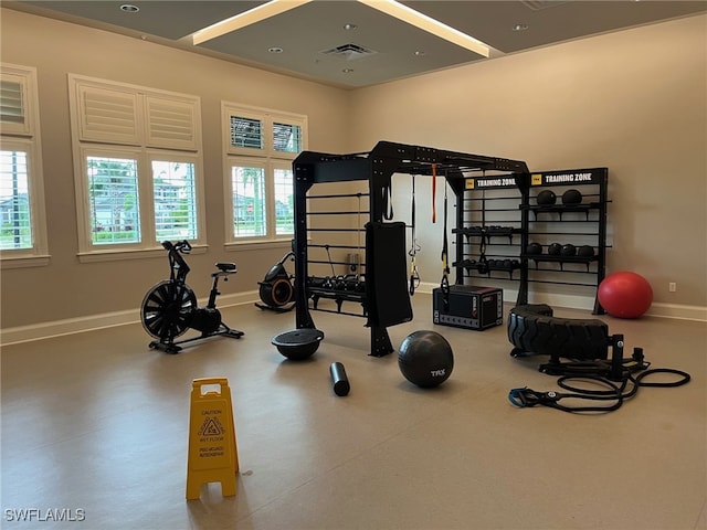 view of workout area