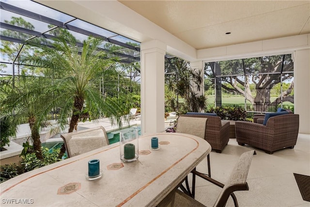 view of sunroom