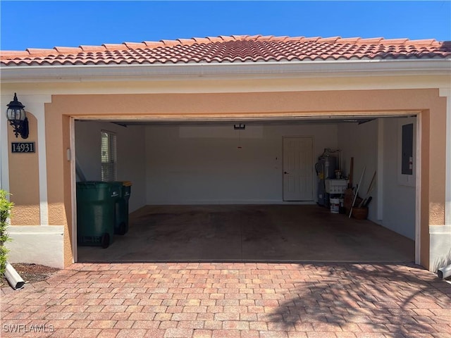 garage with electric panel