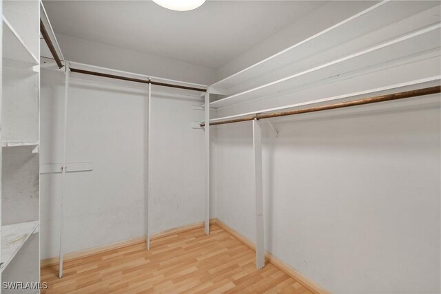 spacious closet with wood finished floors