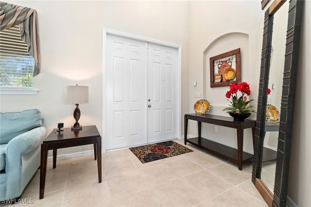 view of tiled entrance foyer