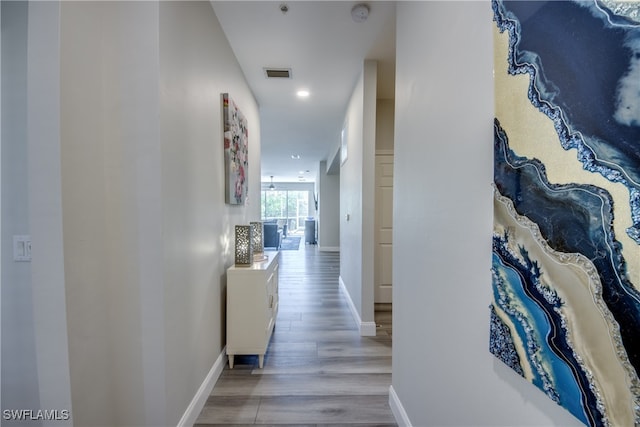 hall featuring hardwood / wood-style floors