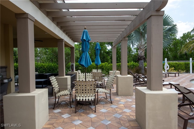 view of patio / terrace with a pergola