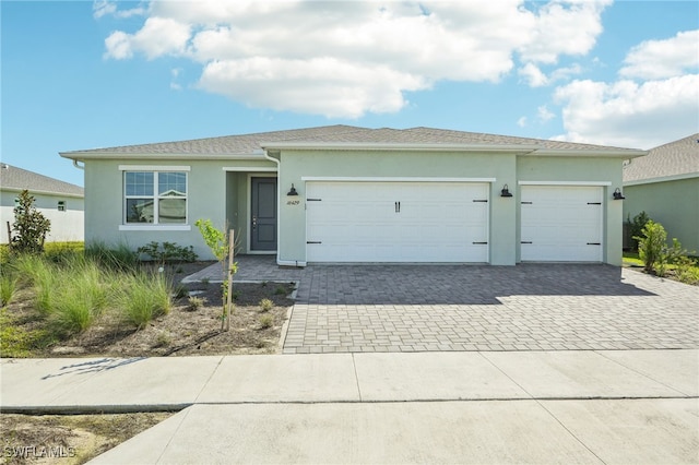 view of front of home with a garage