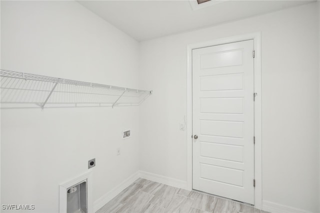 laundry room with washer hookup and hookup for an electric dryer