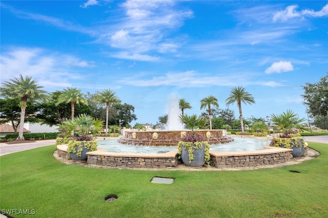 view of home's community with a yard