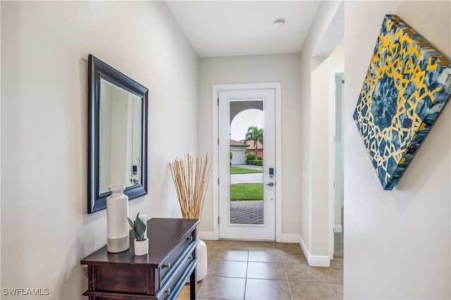 view of tiled foyer entrance