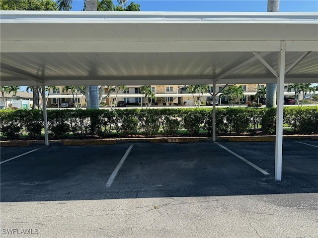 view of covered parking lot