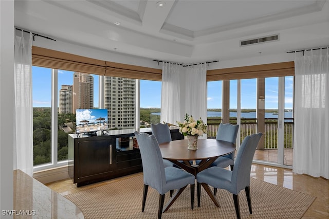 dining space with visible vents