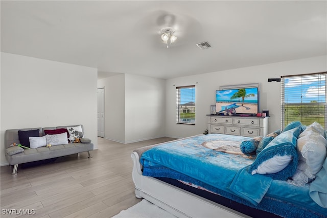 bedroom featuring light hardwood / wood-style flooring