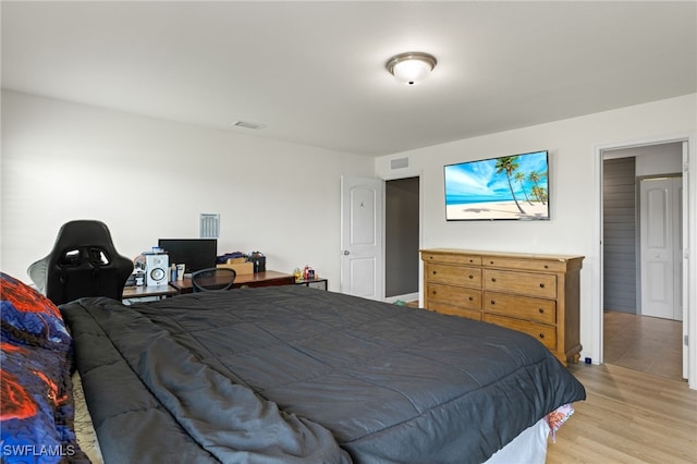 bedroom featuring light tile patterned floors