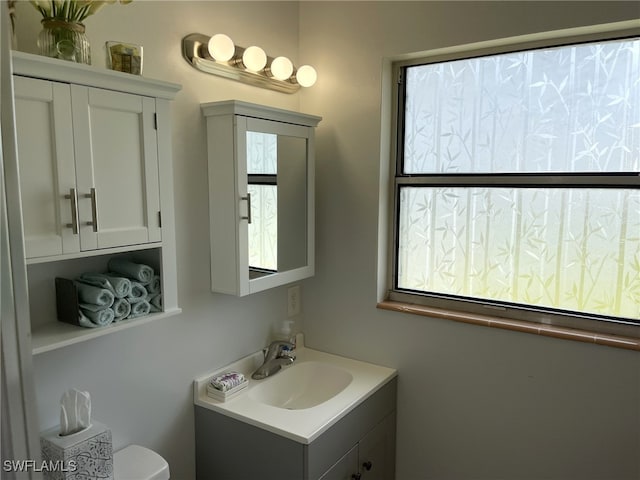 bathroom featuring toilet and vanity