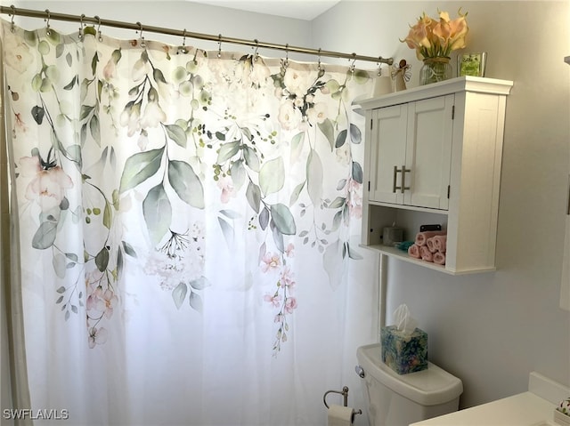 bathroom featuring toilet and vanity