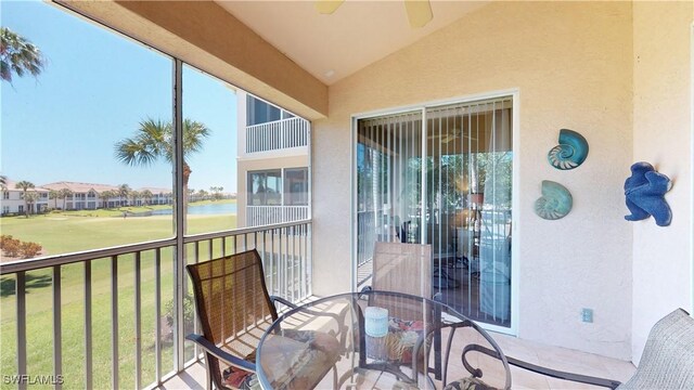 balcony with a water view