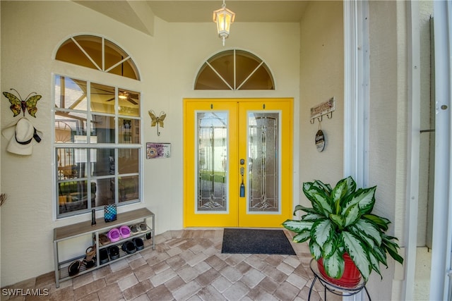 doorway to property with french doors