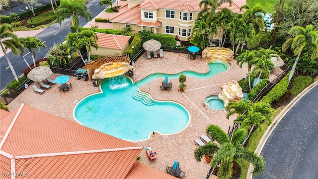 view of pool featuring a patio area