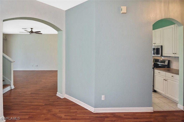 hall featuring light wood-type flooring