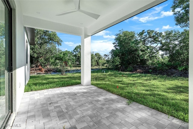 view of patio / terrace with ceiling fan