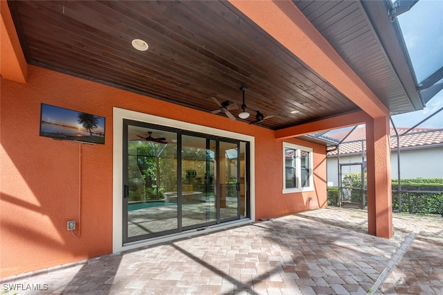 view of patio / terrace with ceiling fan